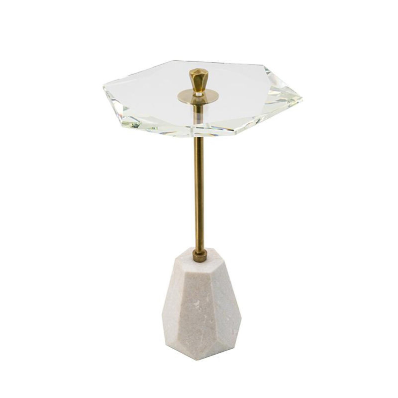 Table de bout à piédestal en verre