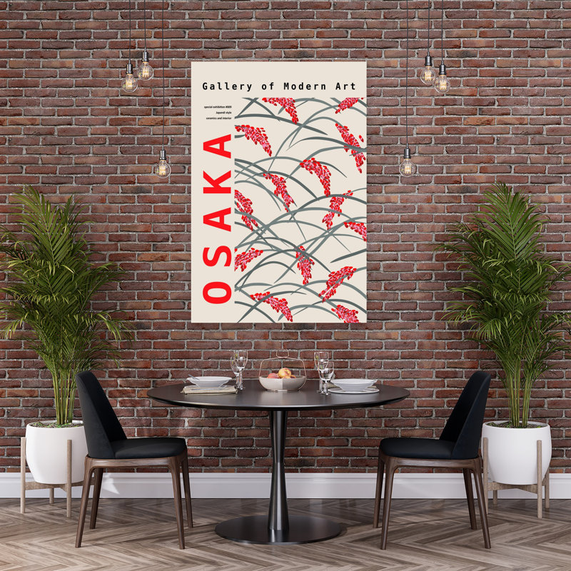 Osaka, motif de riz moderne abstrait, plante moderne, art mural, H 60 po x l 40 po