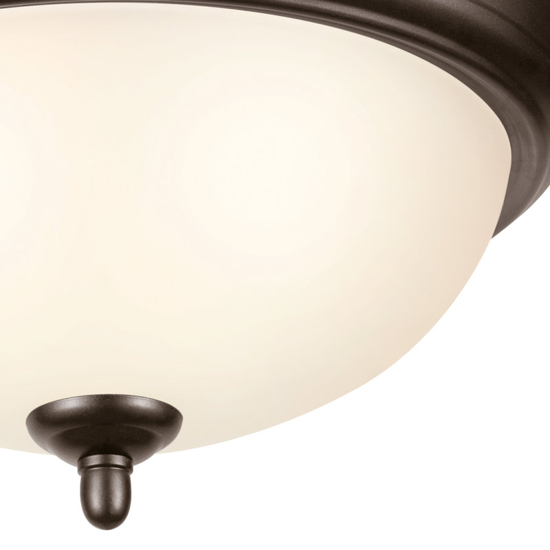 Marguret Glass Flush Mount, Brushed Bronze