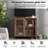 2 PCS Modern 72" Tall Bookcases With Glass Doors And Adjustable Shelves, Library Book Shelf With Storage Cabinet And Open Book Shelfs, Wood Bookshelves For Home Office, Living Room, Brown-594137676-594137667-594137666