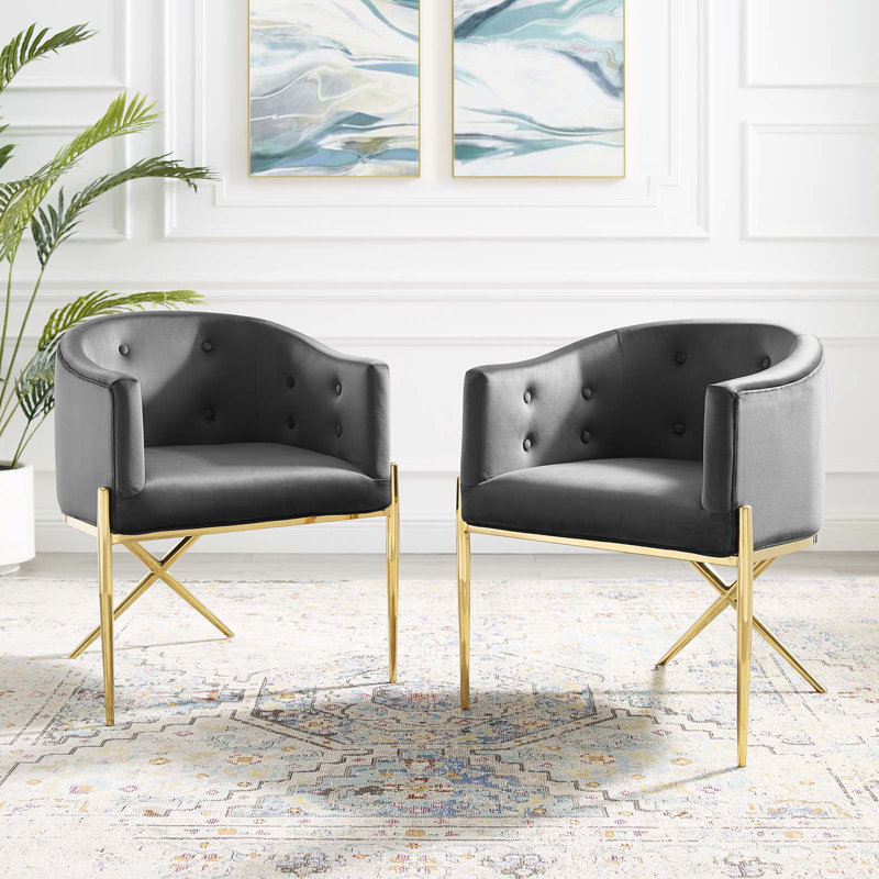 Fauteuil de salle à manger Modway, Gris anthracite, 2
