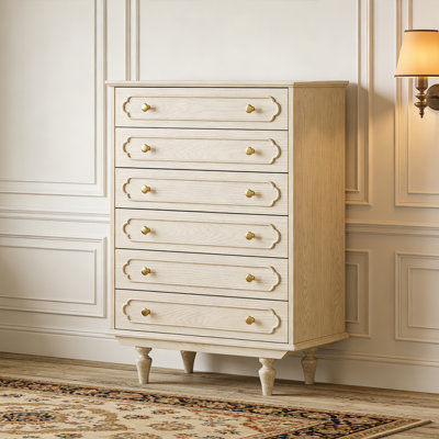 Sturdy Solid Wood 6-drawer Storage Cabinet