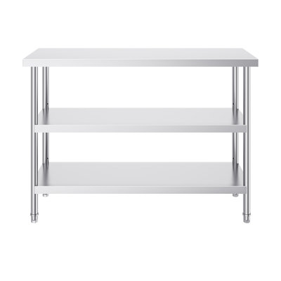 34 Inch Stainless Steel Food Prep Table with 2 Adjustable Undershelf