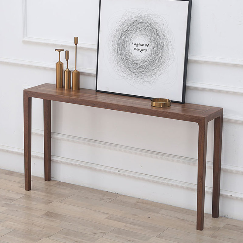 Chinese style modern simple brown console table, 31.5" H x 47.2" W x 11.8" D
