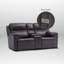 Canapé deux places inclinable électrique moderne en cuir avec position zéro gravité, port USB intégré et console-2113198902