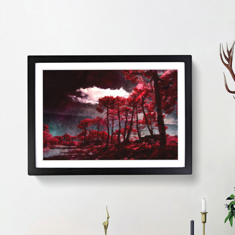 Plum Forest - Picture Frame Painting Print, Black Framed, 62cm H x 87cm W x 2cm D