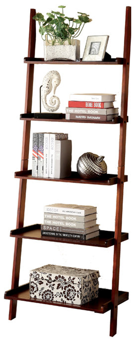 189cm H x 57cm W Ladder Bookcase, 182 H x 63.5 W, Cherry