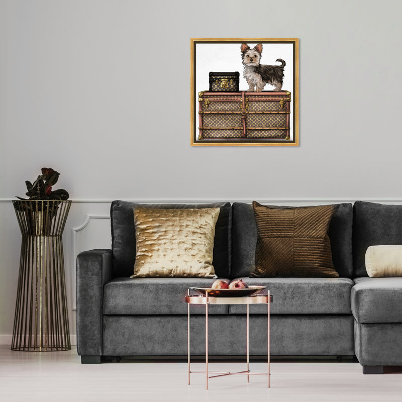 «Fashion and Glam Travelling Yorkie», impression sur toile, H 16 po x l 16 po