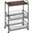 Walnut 3 Tier Kitchen Cart With 2 Sliding & Side Hooks, Compact For Efficient Storage Island Adaptable Various Room Settings