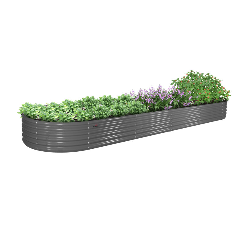 Rheana 3 ft x 12 ft Galvanized Steel Raised Garden Bed, 1