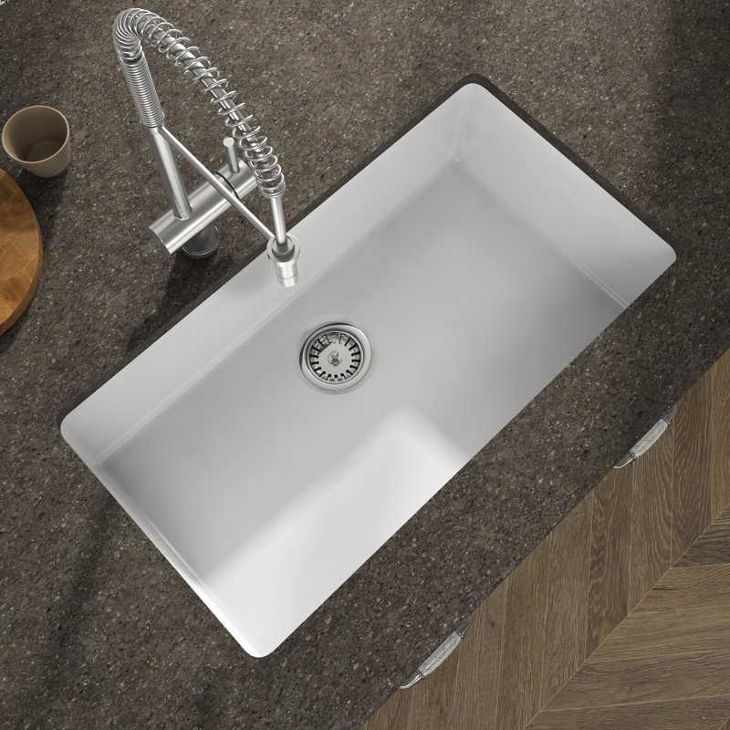 Yorkshire 27" L x 18" W Undermount Kitchen Sink with Basket Strainer