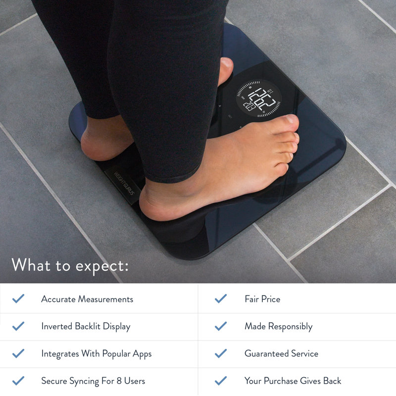Greater Goods Digital Smart Scale For Body Weight  (black Bluetooth)
