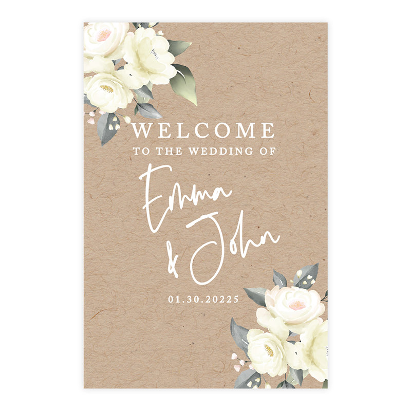 Panneau de bienvenue en papier