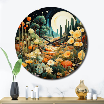 Horloge murale sarcelle verte Cactus vert