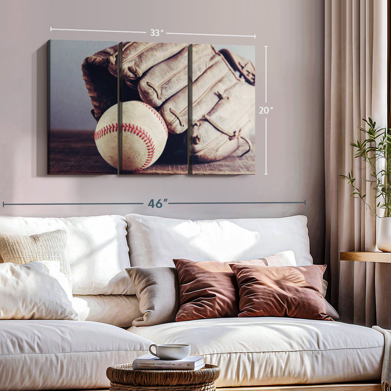 " Baseball Memorabilia ", 20" H x 33" W x 1.25" D