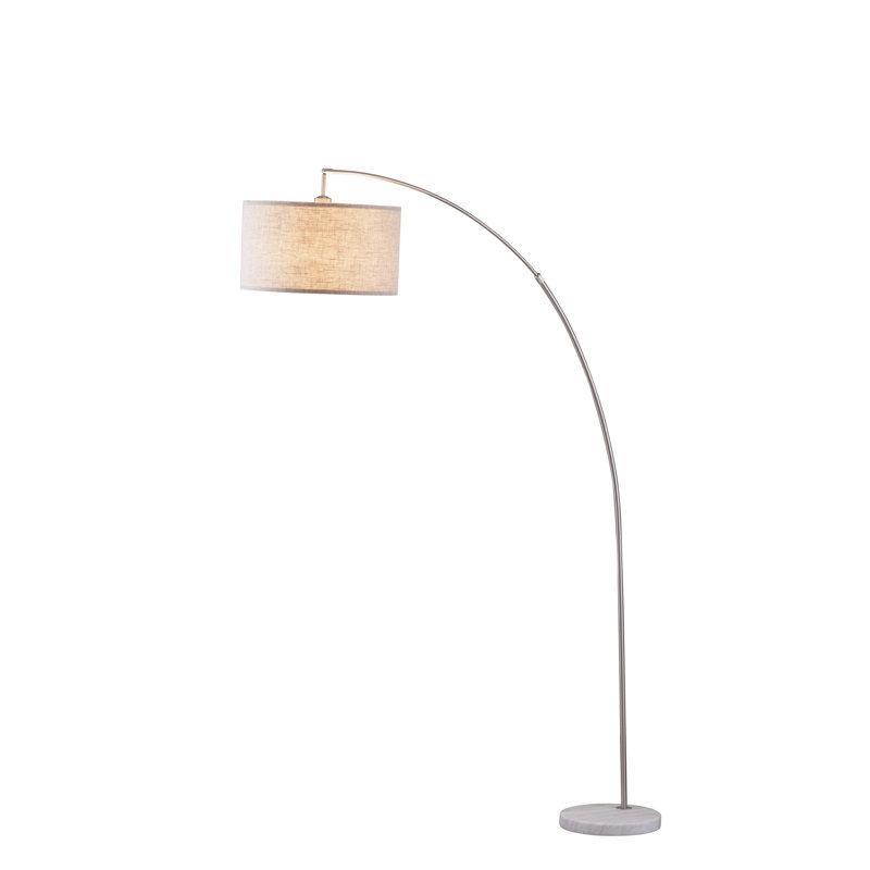 Lampe sur pied arquée 77 po Hartington, Blanc, Blanc