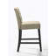 Ensemble de 2 chaises à hauteur de comptoir en tissu beige avec pieds à finition noire, parfait pour un repas moderne et confortable