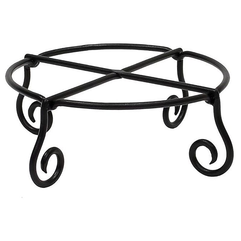 Grand support à plante à fleurs noir Piazza, 4.25" H x 10.25" L x 10.25" D