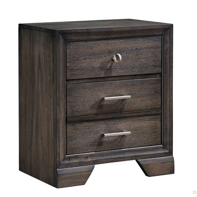1Pc 3 tiroirs de rangement Table de chevet Table de bout en bois massif