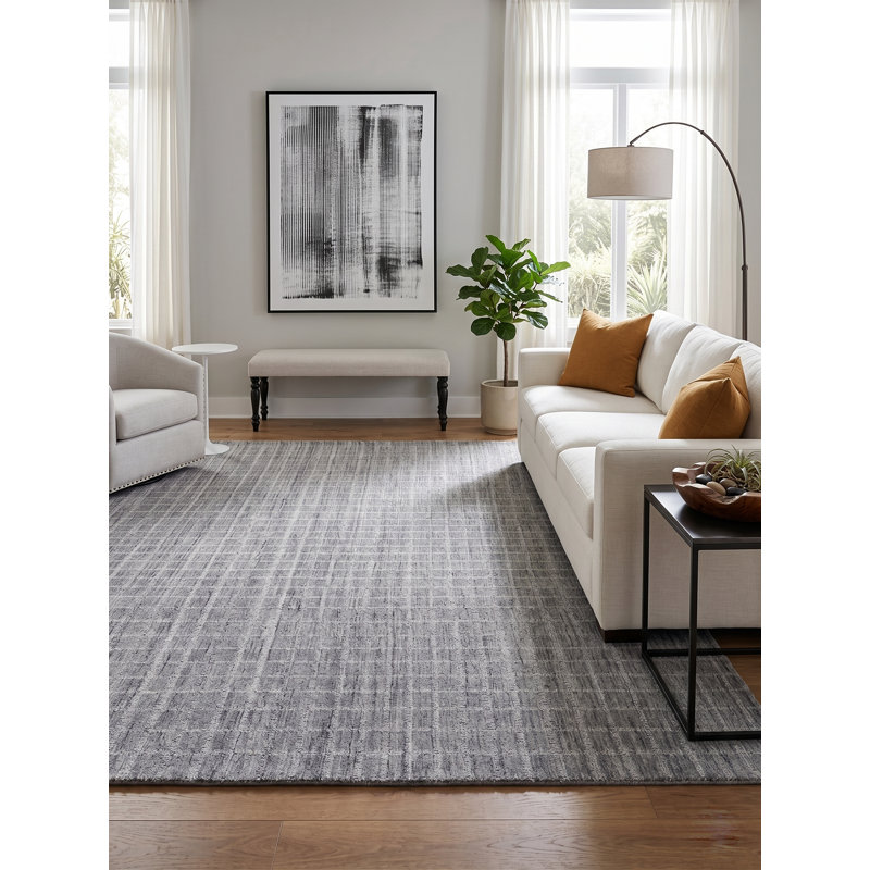 Marut Drop Handmade Wool Geometric Area Rug, Rectangle 5' x 8'