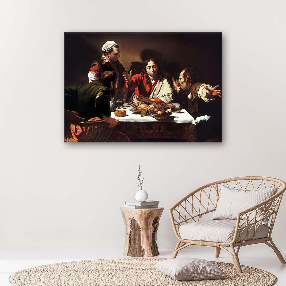 Leinwandbild The Last Supper At Emmaus - Caravaggio