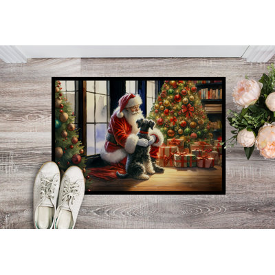 Schnauzer and Santa Claus Doormat