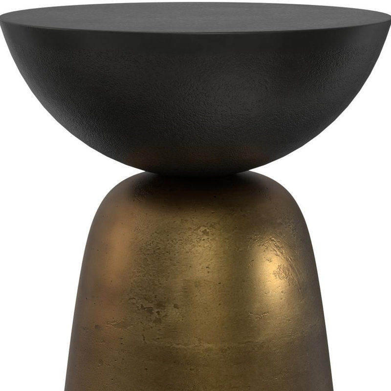 Table de bout ronde 24 po en aluminium noir
