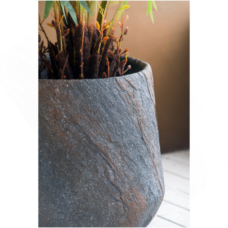 Jardinière intérieure en ciment 14,2 x 14,2 x 13,4 po, H 13,4 po x l 14,2 po x P 14,2 po