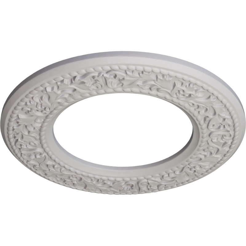 Médaillon de plafond Blackthorn Endurathane, P 13 3/8 po x P 7 1/2 po x P 3/4 po (convient aux auvents jusqu'à 7 1/2 po), fini blanc ultra pur peint à la main