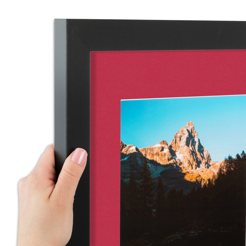 Cadre photo noir satiné Arttoframes, Rouge