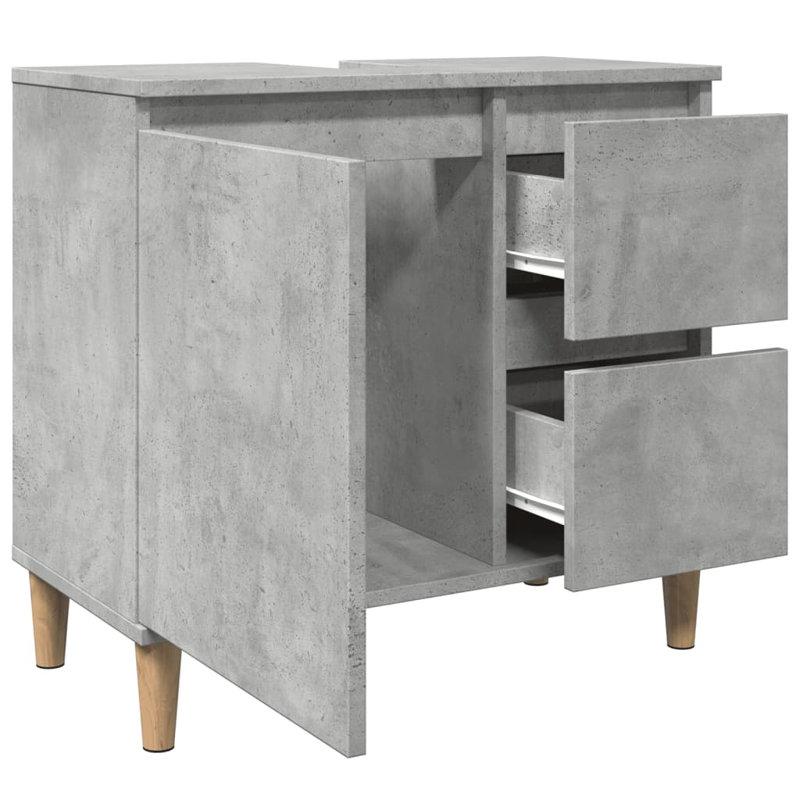 Roumena 65cm Single Bathroom Vanity Base Only, Concrete Grey