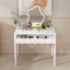 Bureau de coiffeuse avec tiroir - table de maquillage moderne, bureau d'écriture compact avec 4 pieds robustes pour la chambre à coucher