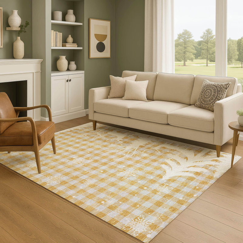 Premium Machine Washable Castillon AMF1824 Winter Forest Holiday Rug, Rectangle 10' x 14'