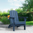 Wolak High Density Polyethylene Folding Adirondack Chair With Double Cup Holder