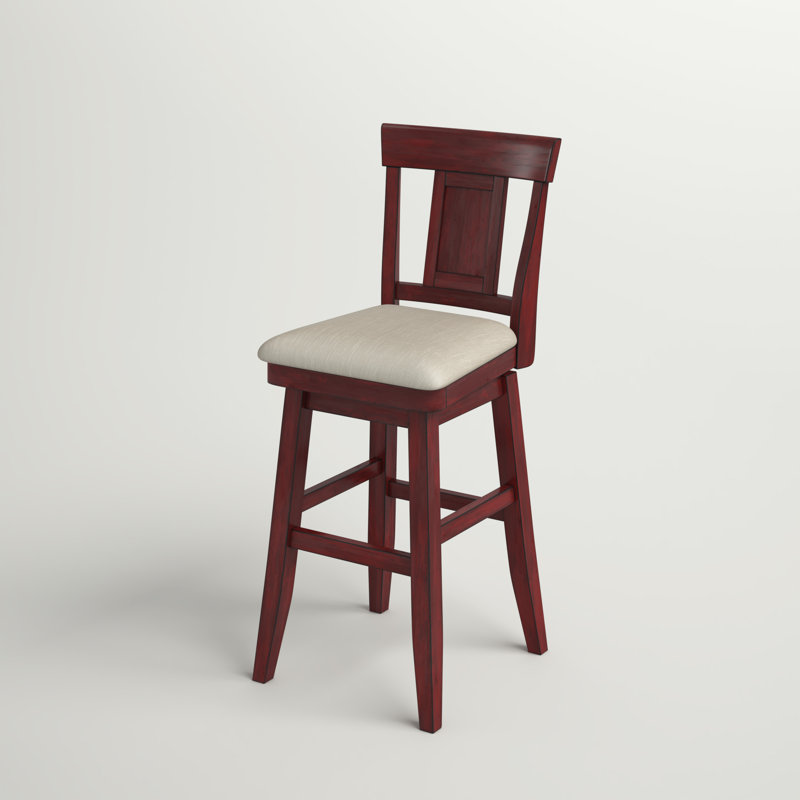 Fortville Swivel Upholstered Counter Stool, Antique Berry, Bar Stool (30.59” Seat Height)