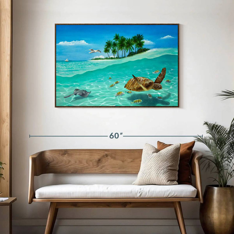 Breezin ', Cadre flottant noyer, 43 po x 29 po