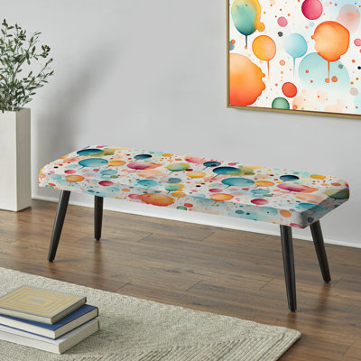 Motif à pois Watercolor Delight - banc rembourré à pois noirs