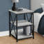 Accent Table, Side, End, Nightstand, Lamp, Grey Laminate, Black Metal, Contemporary, Modern-533877320