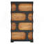 Tablette de rangement autoportante moderne 71,26 "à 4 niveaux en forme de S noire et brune pour salon, bureau, chambre à coucher