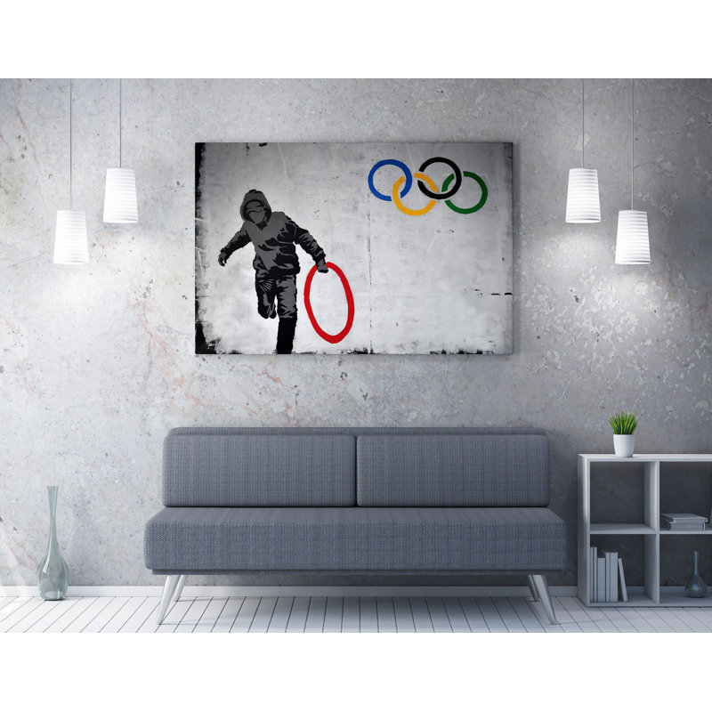 Bansky, impression sur toile tendue, L 28 po x H 20 po
