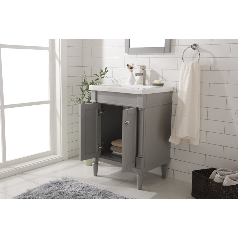 Ensemble de meuble-lavabo simple 24 po Jaida, Gris