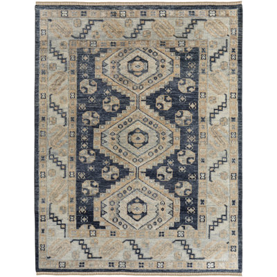 Nanayaw Hand Knotted Wool Geometric Area Rug