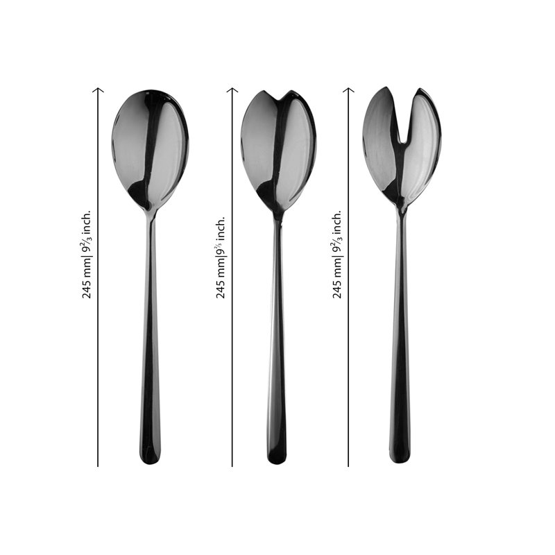 Linea 7 - Piece Stainless Steel Hostess Set, Black Gold