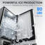 Machine à glaçons en acier inoxydable 14,96 po avec machine à glaçons encastrée Production quotidienne de glace, 24 lb Bac de rangement, cube de glace pleine grandeur et porte réversible