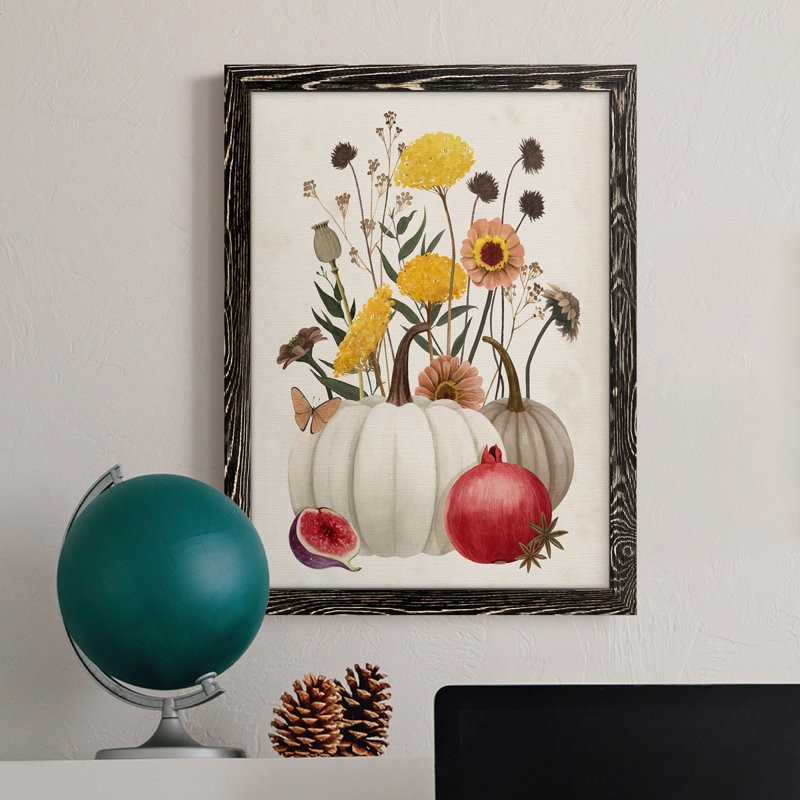 Fall Botanicals II, toile encadrée de qualité supérieure - prête à être accrochée, Cadre noir, H 20 po x l 24 po x P 1 po