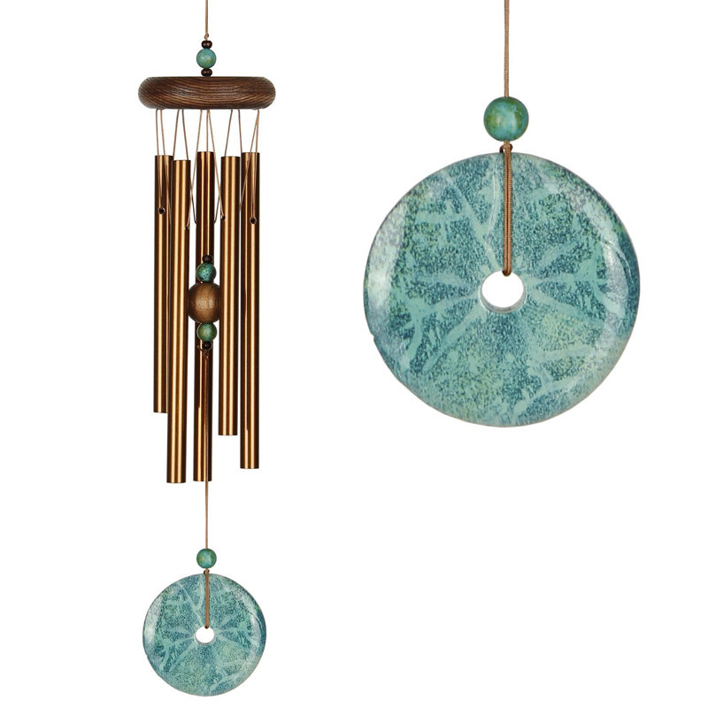 Petite Bronze and Turquoise Faux Turquoise Wind Chime