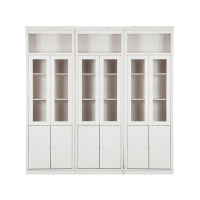 Demetricia Solid Wooden Library Bookcase H:223 W:222 cm