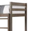 Lit mezzanine simple Cally avec rangement pour poste de travail et garde-corps, gris