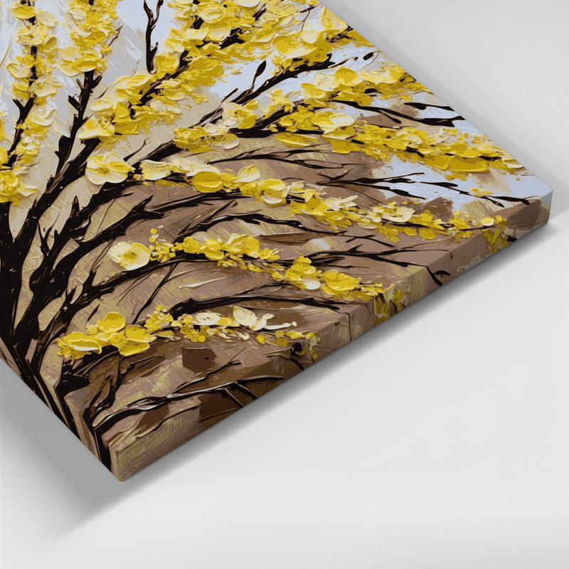Art mural sur toile Botanical Forsythia, H 12 po x l 12 po