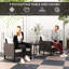 Outsunny 3 Pieces Rattan Bistro Set for 2 with 4 Cushions-1599577922